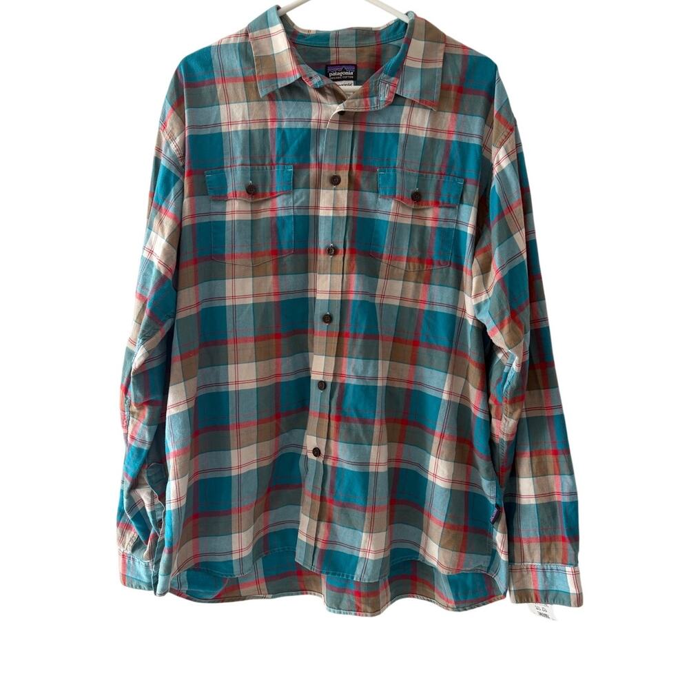 Patagonia Men's Long-Sleeved Buckshot Flannel Shirt Size XL Organic Cotton NWOT